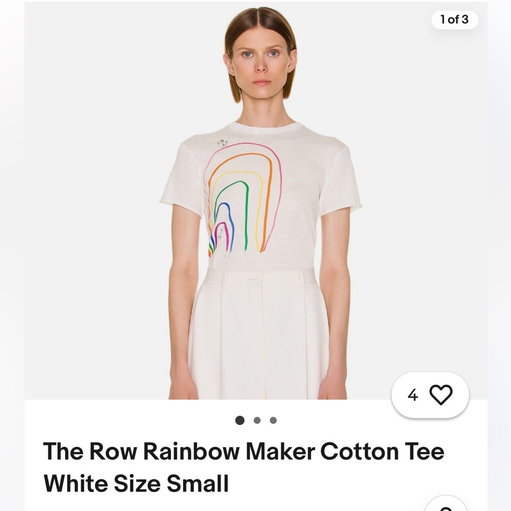The Row White Rainbow Cotton Tee